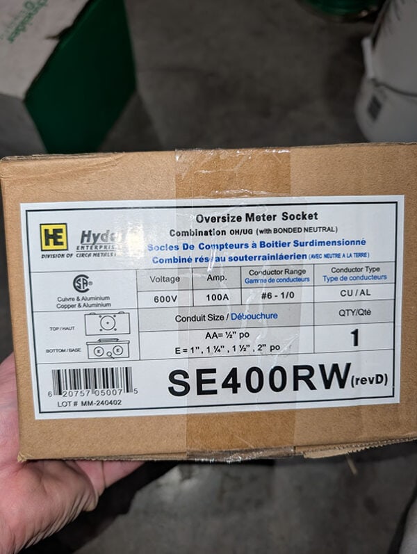 Hydel 100A Meter Base