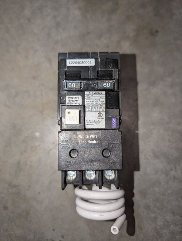 Siemens QF260A, 60A GFCI Circuit Breaker